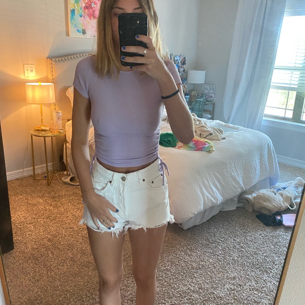 purple tie top
